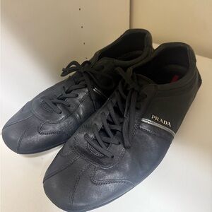 Prada Black Leather Men's Sneakers
